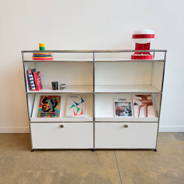 USM Haller 2x4 storage cabinet with Display Panel - Pure White