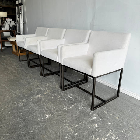Restoration Hardware Set of 4 Emery Track Arm Dining chairs