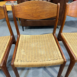 Danish Modern set of 8 Poul volther style cord dining chairs