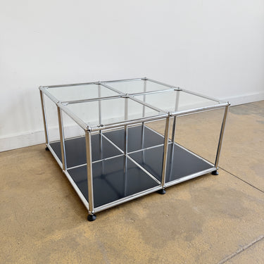 USM Haller Glass Coffee Table - Graphite Black