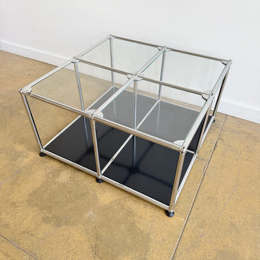 USM Haller Glass Coffee Table - Graphite Black