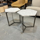 West Elm Set of 2 Hexagon marble side table