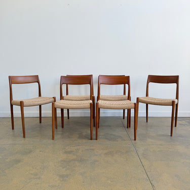 Danish Modern Niels Møller "Model 77" Teak 6 Dining Chairs (Fully Restored)