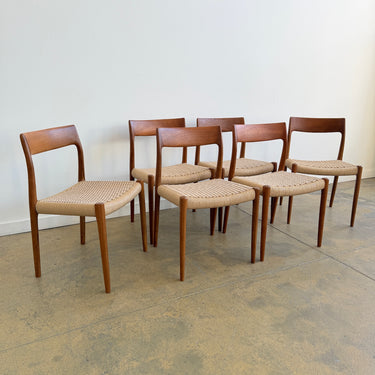 Danish Modern Niels Møller "Model 77" Teak 6 Dining Chairs (Fully Restored)