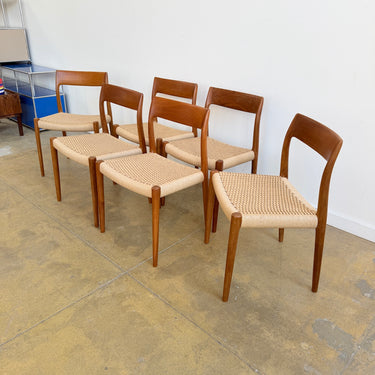 Danish Modern Niels Møller "Model 77" Teak 6 Dining Chairs (Fully Restored)