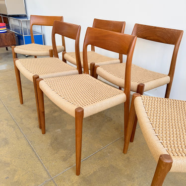 Danish Modern Niels Møller "Model 77" Teak 6 Dining Chairs (Fully Restored)