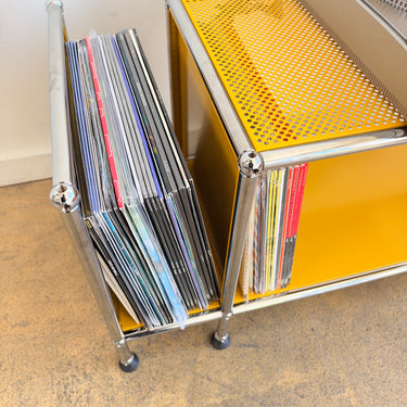 USM Haller Compact Vinyl Record Storage' Perforated - Golden Yellow