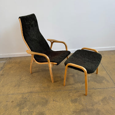 Swedese Yngve Ekström 'Lamino' set in Olive Green Sheepskin