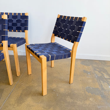 Alvar Alto set of 4 Model 611 Dining Chairs - Navy