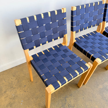 Alvar Alto set of 4 Model 611 Dining Chairs - Navy