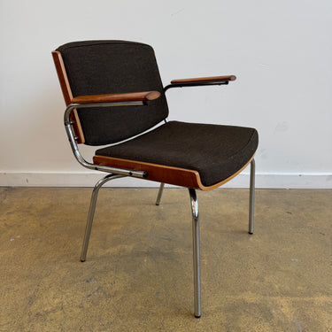 Danish Modern Plywood and Tubular Steel Armchair 1970s
