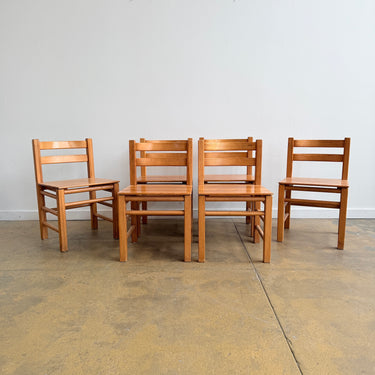 Vintage Set of 6 “Stable” Pinewood Chairs by Karin Mobring
