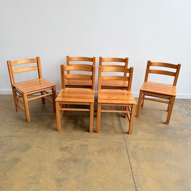 Vintage Set of 6 “Stable” Pinewood Chairs by Karin Mobring