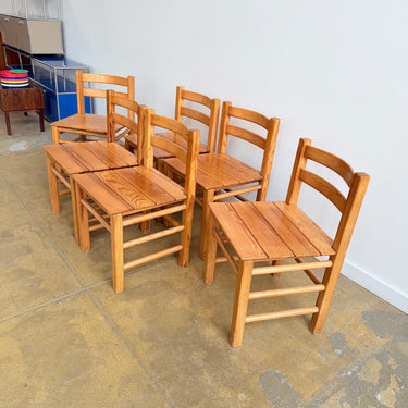 Vintage Set of 6 “Stable” Pinewood Chairs by Karin Mobring