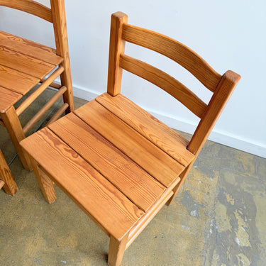 Vintage Set of 6 “Stable” Pinewood Chairs by Karin Mobring