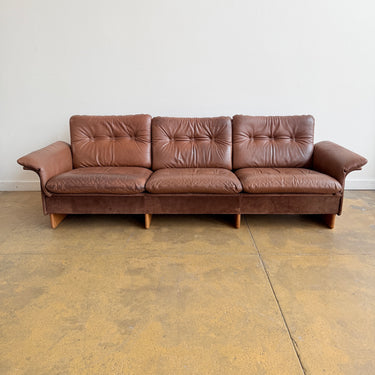 Danish Modern Georg Thams Leather Sofa for A/S Vejen Polstermøbelfabrik