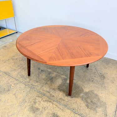 Danish Modern Round Coffee Teak Table by H. W. Klein for Bramin Møbler