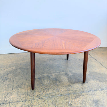 Danish Modern Round Coffee Teak Table by H. W. Klein for Bramin Møbler