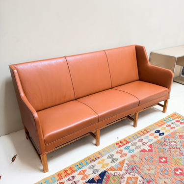 Danish Modern Kaare Klint Leather Sofa by  Rud Rasmussen
