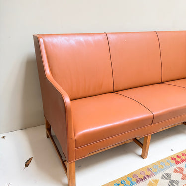 Danish Modern Kaare Klint Leather Sofa by  Rud Rasmussen
