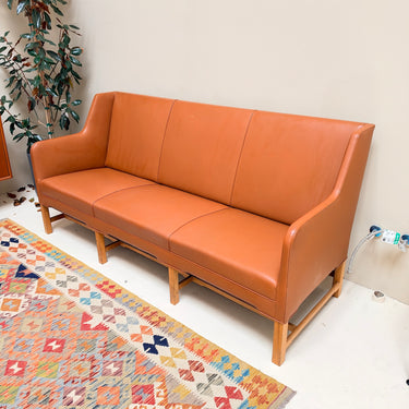 Danish Modern Kaare Klint Leather Sofa by  Rud Rasmussen