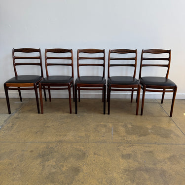 Set of 5 Danish Modern Rosewood Dining Chairs, 1960s