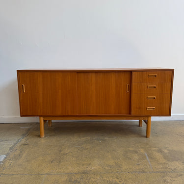 Danish Modern Teak Sideboard with Sliding Doors and Drawers, 1960s