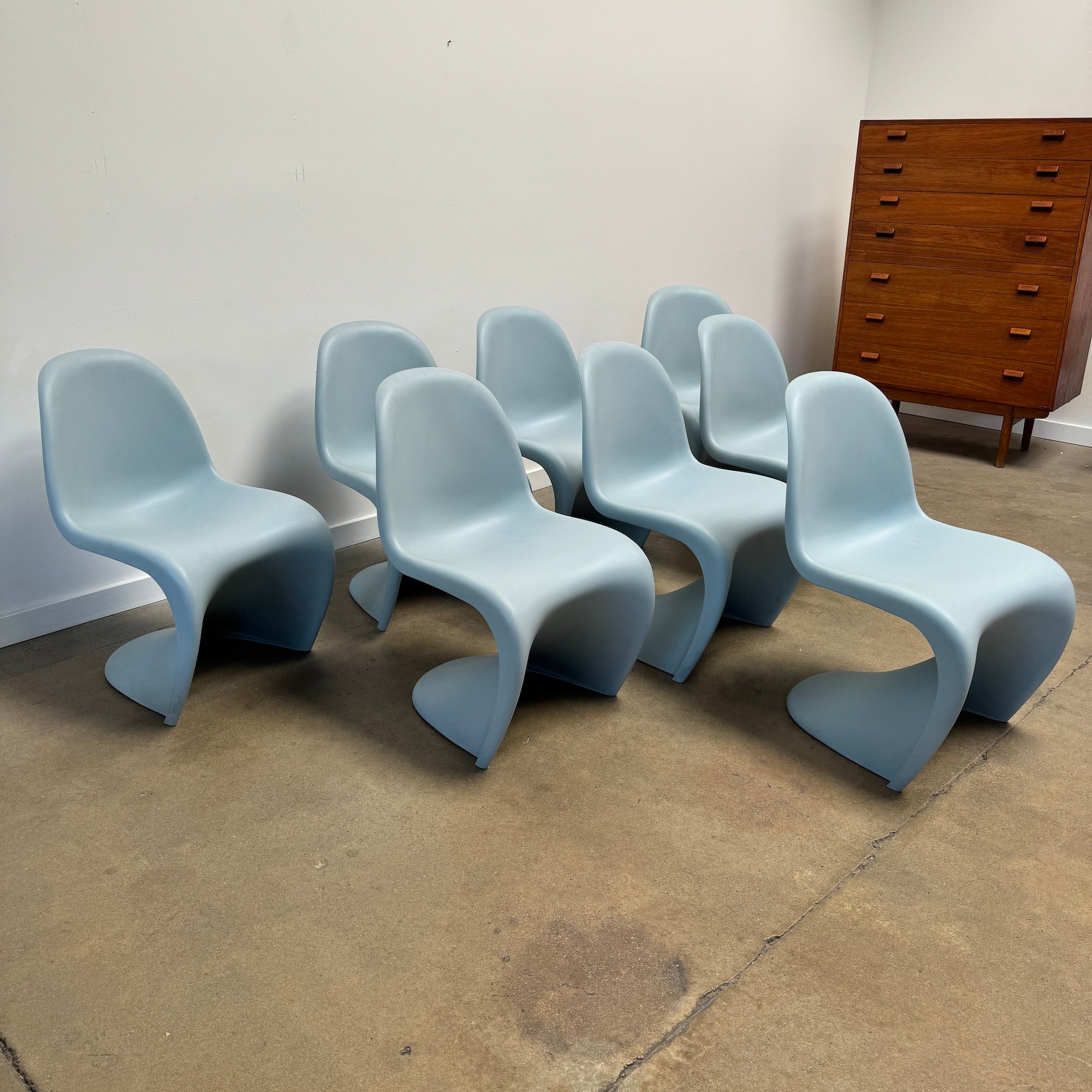 Stackable Panton Authentic! Vitra Verner Panton Set of 8 stacking chairs – enliven mart