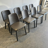 Blu Dot Leather set of 8 Chip dining chairs