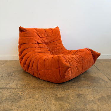 Ligne Roset Togo Fireside Single Seater by Michel Ducaroy - Orange (Two Available)