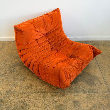 Ligne Roset Togo Fireside Single Seater by Michel Ducaroy - Orange (Two Available)