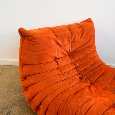 Ligne Roset Togo Fireside Single Seater by Michel Ducaroy - Orange (Two Available)