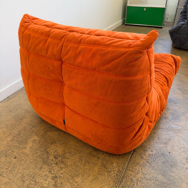 Ligne Roset Togo Fireside Single Seater by Michel Ducaroy - Orange (Two Available)