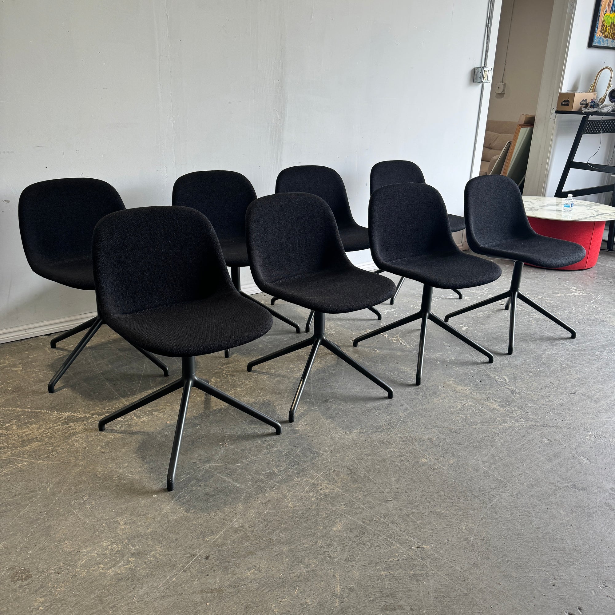 Design Within Reach Muuto Fiber upholstered Chair with Swivel Base (Set of 8)