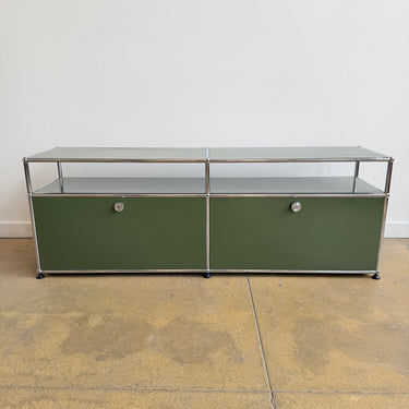 USM Haller 2X2 Media Console - Olive Green