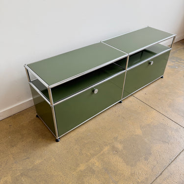USM Haller 2X2 Media Console - Olive Green