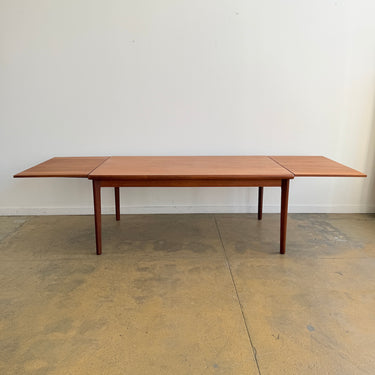 Danish Modern Teak Large Expandable Table by Henning Kjærnulf (Refinished)