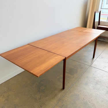 Danish Modern Teak Large Expandable Table by Henning Kjærnulf (Refinished)
