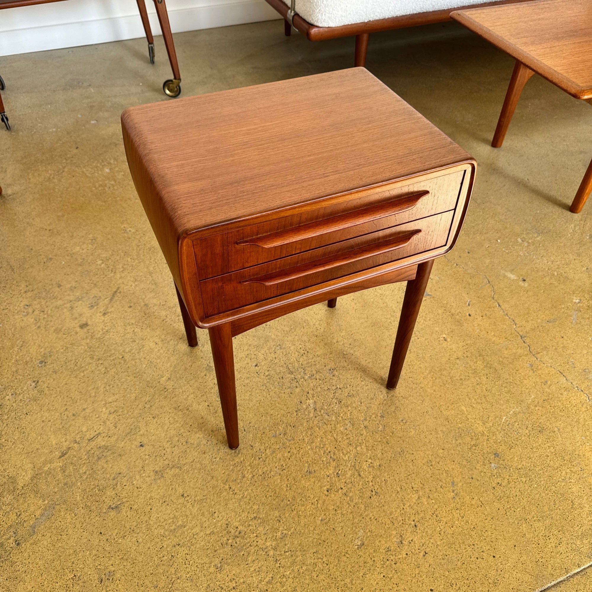 Danish Modern Bedside Table in Teak by Johannes Andersen for CFC Silkeborg