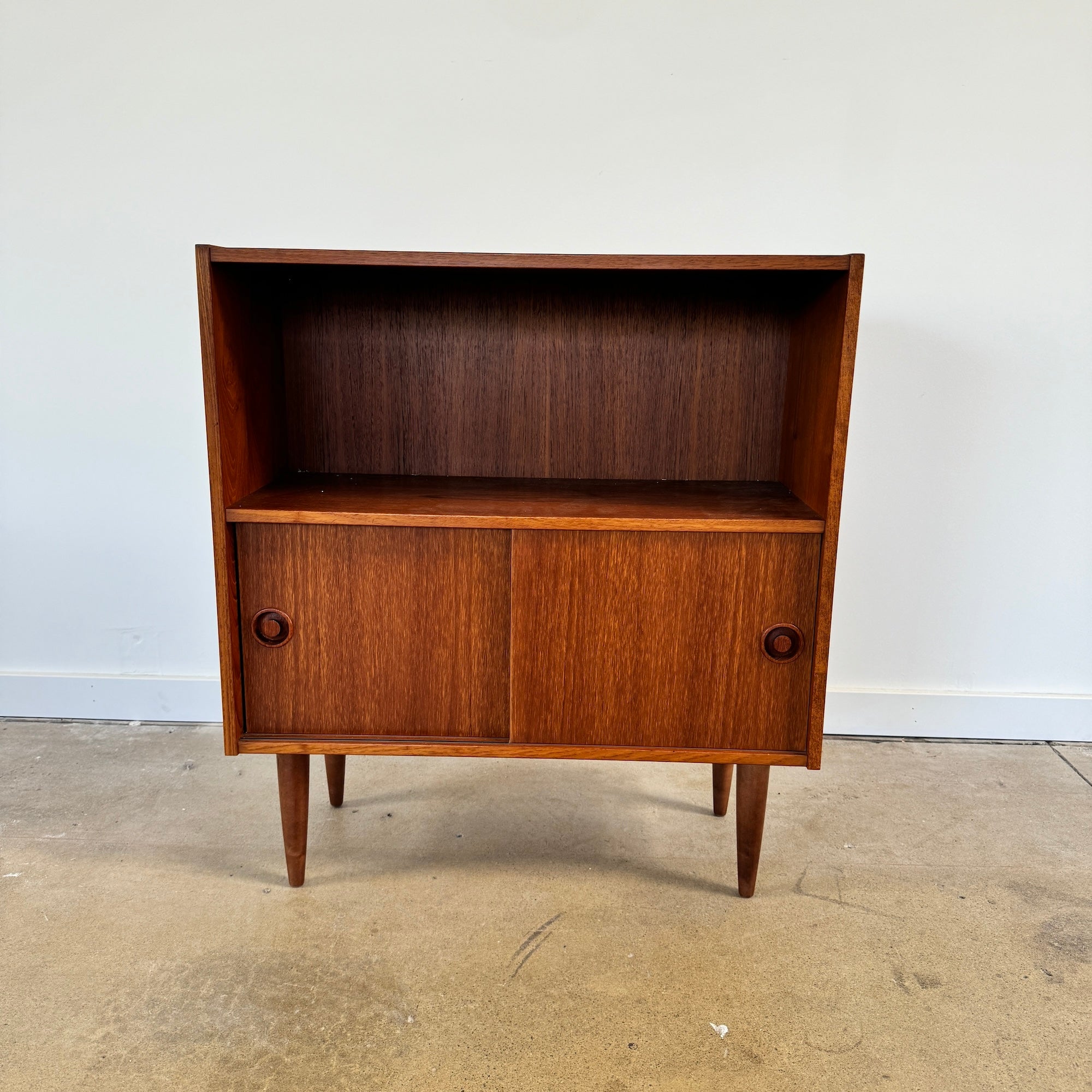 Danish Modern compact record storage cabinet