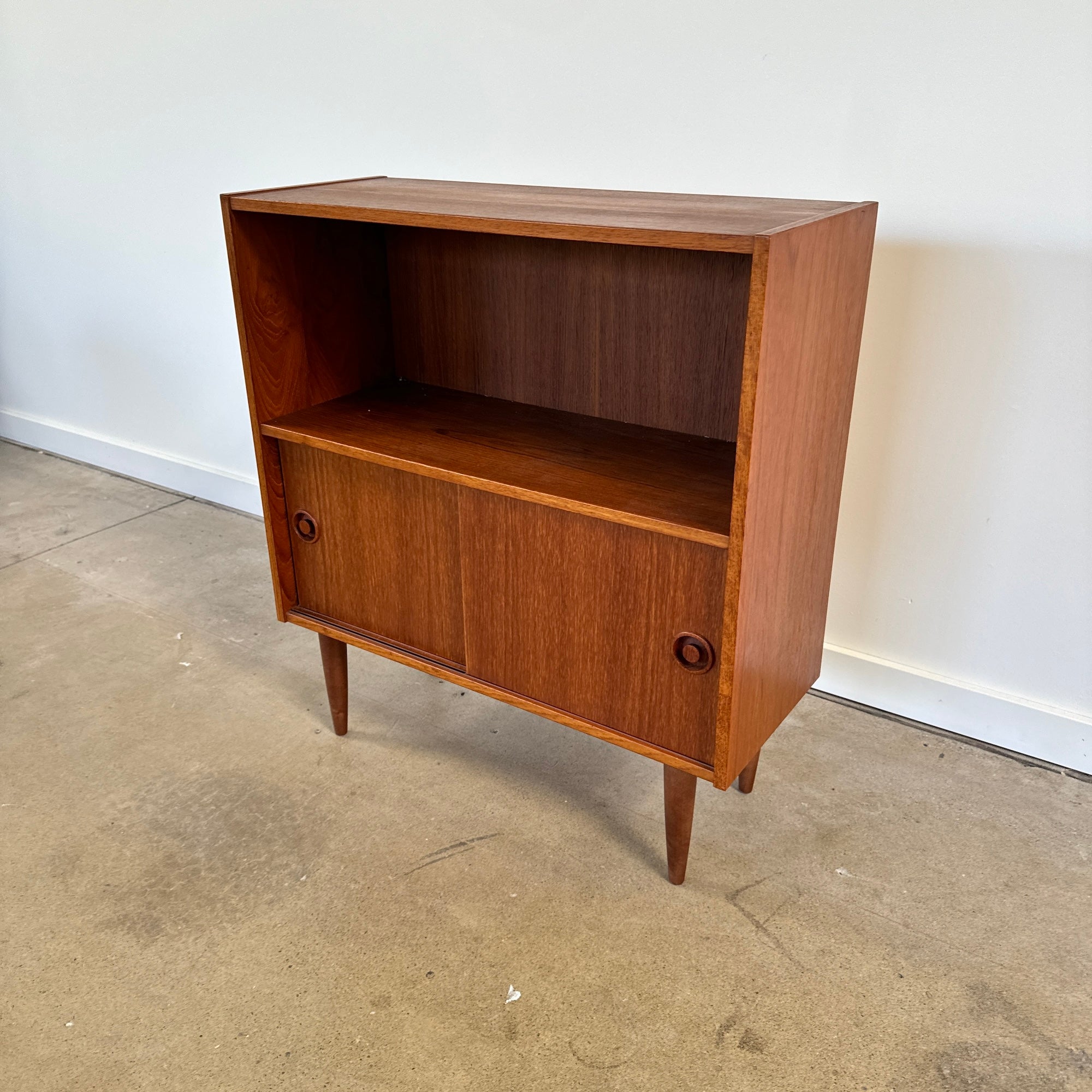 Danish Modern compact record storage cabinet