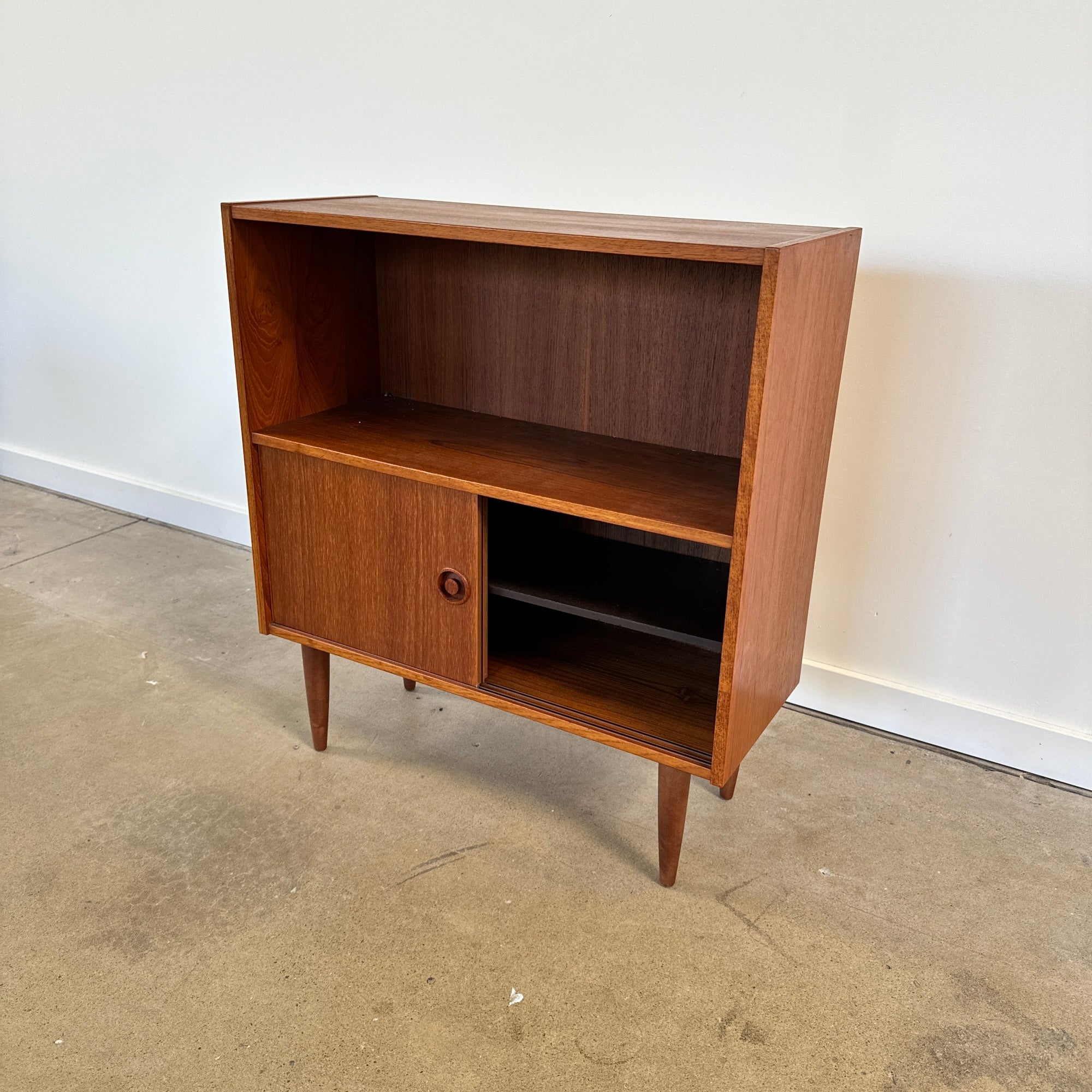 Danish Modern compact record storage cabinet