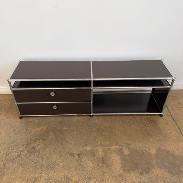 USM Haller Stacked Doors Low Media Console - Brown