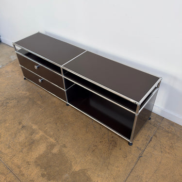 USM Haller Stacked Doors Low Media Console - Brown