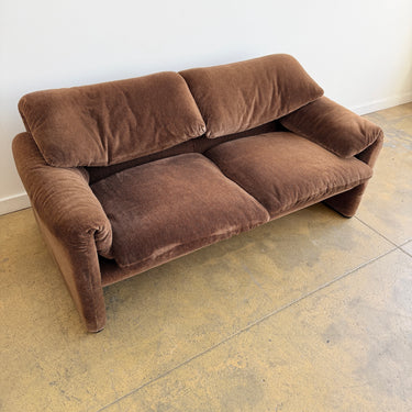 Vico Magistretti for Cassina “Maralunga” Two-Seater Sofa - Brown
