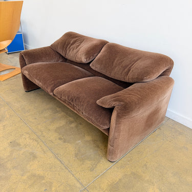 Vico Magistretti for Cassina “Maralunga” Two-Seater Sofa - Brown