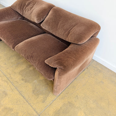Vico Magistretti for Cassina “Maralunga” Two-Seater Sofa - Brown
