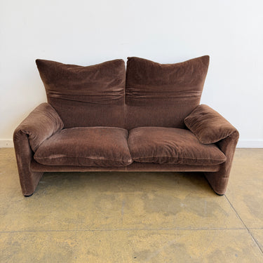 Vico Magistretti for Cassina “Maralunga” Two-Seater Sofa - Brown