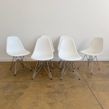Authentic! Vitra Eames Plastic Molded Chairs - Set of 6