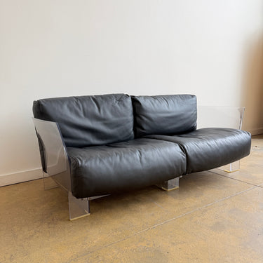 Kartell Piero Lissoni "Pop" 2 Seat Leather Sofa